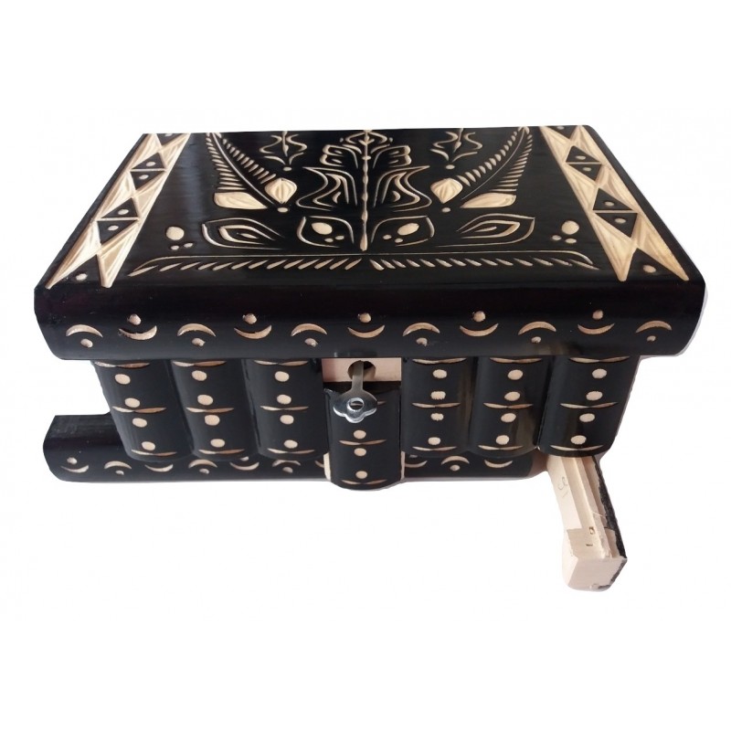 Caja puzzle nuevo grande marrón personalizable caja de joyas talladas caja mágica misterio caja de madera rompecabezas caja secreta trinket complicado cajón de madera caja escondida 
